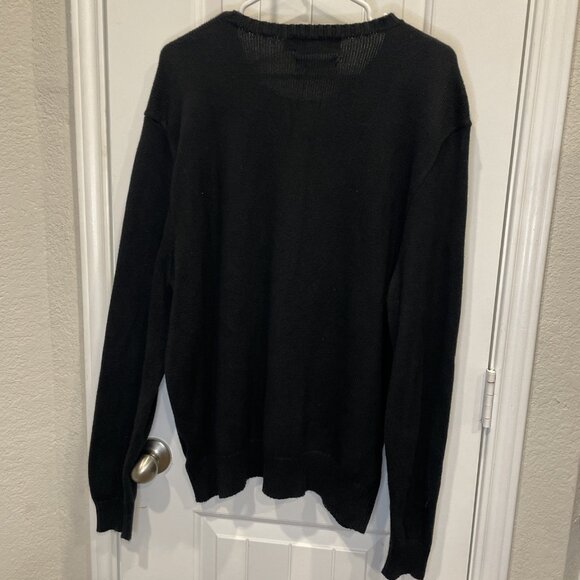 Polo Ralph Lauren XXL Black Crewneck Sweater Men's Knit Preppy Minimalist Cotton - Picture 3 of 6